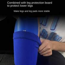 1 Pair Double-Layer Breathable Football Shin Guards Leg Warmers For Men, Shin Pads Sleeves With Board Pocket