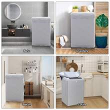 1 pieza Funda protectora para lavadora Secadora Funda protectora impermeable para ordenador portátil Resistente al sol y al polvo Funda ajustable de gran tamaño para lavadoras de carga superior para balcones cobertizos Funda para lavadora secadora de carga superior, fundas antipolvo para lavadoras, impermeables, resistentes a los rayos UV y al sol, aptas para la mayoría de lavadoras secadoras del mercado, bolsa de almacenamiento, organizador - Gris - Ver 8