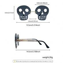 1 szt. Modne okulary w kształcie czaszki, unisexowe, wyjątkowe i przesadzone okulary do codziennego użytku, na uroczystości, imprezy, sesje zdjęciowe, Y2K - Złoto - Zobacz 3