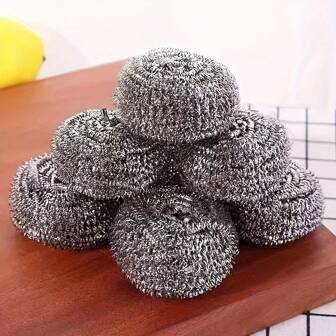 24pcs Stainless Steel Scourers - Rust-Resistant, 2.36" Scrubbers For Effortless Cleaning Of Dishes, Pans, And Ovens