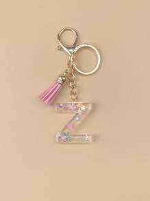 1 Peça de Chaveiro de Resina com Inicial, Ornamentos Feitos à Mão, Adequado para Bolsas, Acessórios, Encantos, Acessórios de Telefone Celular de Mulheres, Conchas de Borboleta, Lantejoulas em Forma de Estrela, Acessórios Escolares de Carro, Acessórios Góticos Fofos Y2k, Ideias de Presentes para o Dia dos Professores e Natal