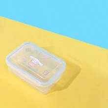 Miniso Sanrio Cinnamoroll 4-Latch Bento Box 900mL, Plastic, Easy-To-Clean & Compact, Cute Ear Design, Suitable For Students, Professionals & Family Outings(1 PC) - Clear - View 9