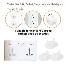 20pcs Three-Prong Outlet Covers Baby Proofing, Clear UK Type Safe & Secure Electric Plug Protectors For Kids Home Protection Baby Shower Family Decorations Gifts - Clear - View 10