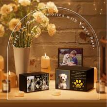 Urnes pour animaux de compagnie personnalisées pour les cendres de chiens - Boîte commémorative pour animaux de compagnie personnalisée avec photo, urne de crémation pour animaux de compagnie, urne de souvenir en bois, Saint-Valentin, décoration de Saint-Valentin, imperméable, scellé, sans repassage, gravé, ornemental, exquis, vintage, haute qualité, adorable, personnalisé, unique, cadeaux idéaux pour elle, anniversaire d'animaux de compagnie, remise des diplômes, impression graphique