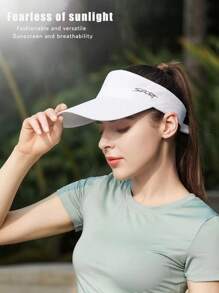 1 Stück Unisex Sommer Sonnenhut mit gesticktem Buchstaben SPORT, schnelltrocknend, verstellbar, atmungsaktiv, Outdoor-Kappe für Laufen, Reisen, Wandern und Radfahren