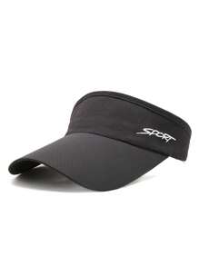 1 Stück Unisex Sommer Sonnenhut mit gesticktem Buchstaben SPORT, schnelltrocknend, verstellbar, atmungsaktiv, Outdoor-Kappe für Laufen, Reisen, Wandern und Radfahren