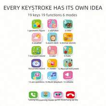 1個塑料兒童手機玩具，帶有燈光和音樂，觸屏模擬手機，教育音樂學習玩具（不含電池） - 彩色 - 查看 8