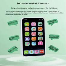 1個塑料兒童手機玩具，帶有燈光和音樂，觸屏模擬手機，教育音樂學習玩具（不含電池） - 彩色 - 查看 5