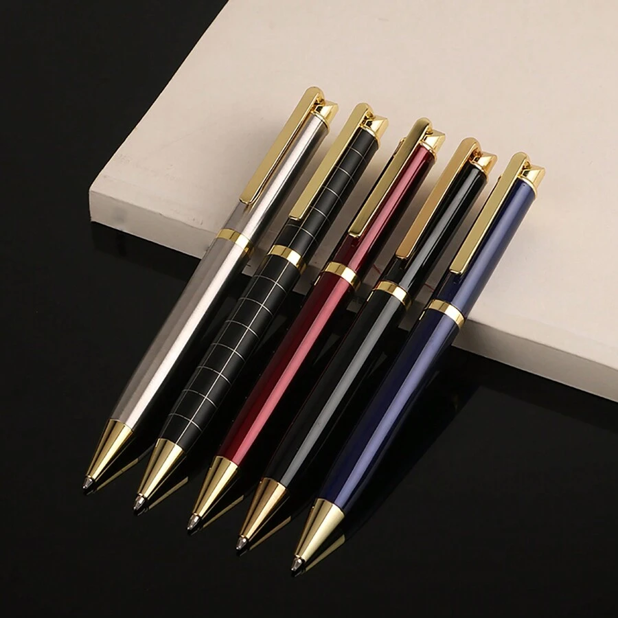 1pc 2024 Promotion Fashion Writing Pen Metal Ballpoint Pen With Replaceable Ballpoint Pen Refill - Blue - View 1