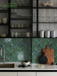 shiny home 10pcs Herringbone 3D Self-Adhesive Wall Tile, Heat Resistant Peelable Kitchen Backsplash, Waterproof Bathroom Wall Tile Sticker, RV Convenient Wall Tile, Home Decor - Multicolor - View 11