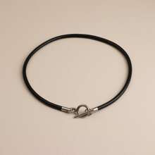 BLKSMTH BLKSMTH Women's Classic Black Leather OT Buckle Choker Necklace