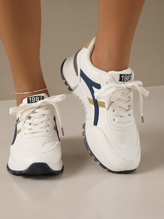 ZKBBO 女款休閒戶外平底運動鞋PU通勤簡約鞋