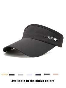 1 Stück Unisex Sommer Sonnenhut mit gesticktem Buchstaben SPORT, schnelltrocknend, verstellbar, atmungsaktiv, Outdoor-Kappe für Laufen, Reisen, Wandern und Radfahren