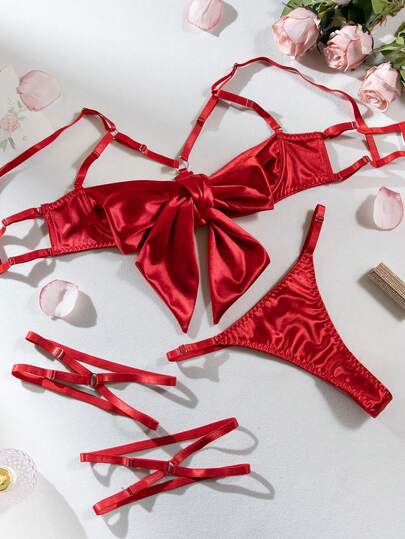 Hollow Out Bowknot BH Slipje view 7