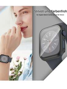 6 PIEZAS Compatible con la carcasa y la pantalla del Set de 6 colores de combinación para hombres y mujeres Anticaída, Scratch-Resistant, PC resistente al agua y al polvo Protector de pantalla de vidrio templado integrado Protector del reloj Compatibles con Applewatch 40/44/42 (S10) MMMM Funda protectora deportiva de moda compatible con el AppleWatch Series 10/Ultra/9/8/7/6/SE/5/4 Estuche de repuesto conveniente para todo el daño de la protección del Watch