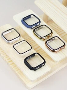 6 PIEZAS Compatible con la carcasa y la pantalla del Set de 6 colores de combinación para hombres y mujeres Anticaída, Scratch-Resistant, PC resistente al agua y al polvo Protector de pantalla de vidrio templado integrado Protector del reloj Compatibles con Applewatch 40/44/42 (S10) MMMM Funda protectora deportiva de moda compatible con el AppleWatch Series 10/Ultra/9/8/7/6/SE/5/4 Estuche de repuesto conveniente para todo el daño de la protección del Watch