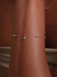 1 pieza Pulsera de lujo de estrella de ópalo de plata esterlina 925 Infinito chapado en oro de 18K Regalo de joyería de cumpleaños para niñas, adolescentes, mujeres, novia e hija