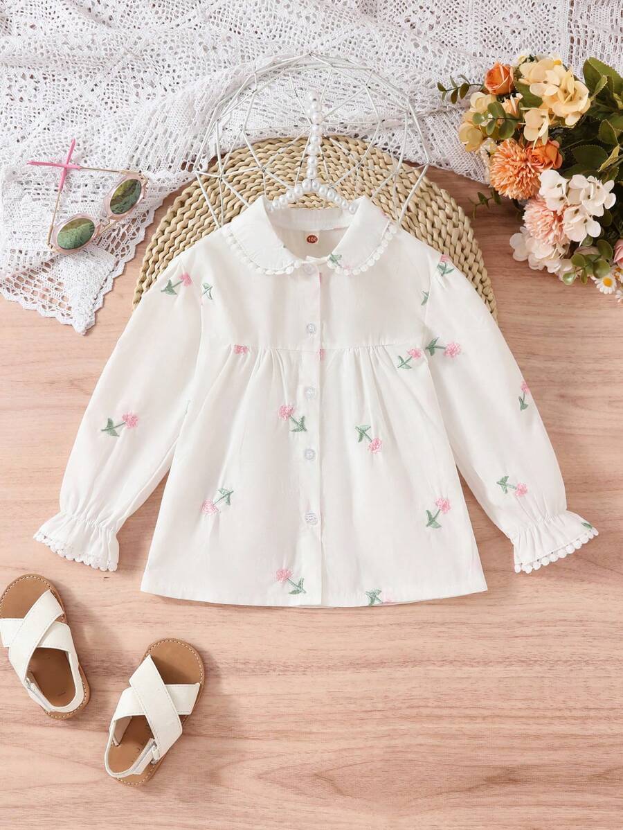 Young Girl Spring/Autumn Long Sleeve Checked Shirt, 2024 New Korean Style Fashionable Collared Top Blouse Jacket