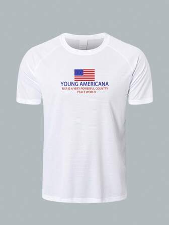 男友风男士速干轻薄透气跑步运动健身房户外短袖衬衫 T 恤，休闲运动