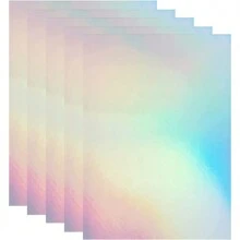 50pcs Rainbow Holographic Stickers, 2.9*4.1 Inches, Shiny Transparent Holographic Film, Self-Adhesive Vinyl Stickers, Back To School, School Supplies - Rainbow - View 5