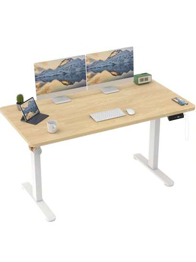 Devoko 120/140/160 Cm Bureau Height Adjustable Shelf Ergonomic Tafel Top Monitor Shelves,St Sit Computer Easy Assembly Home Office