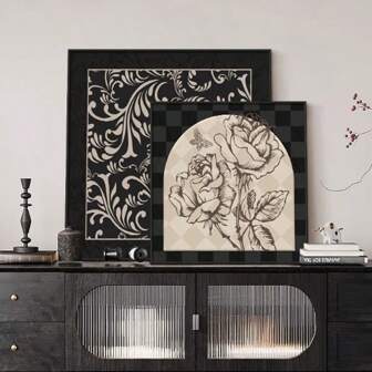 1入組40*40尺寸油畫畫布，復古風格藝術畫作，適用於桌面和櫥櫃裝飾，可手動裱框並掛在牆上