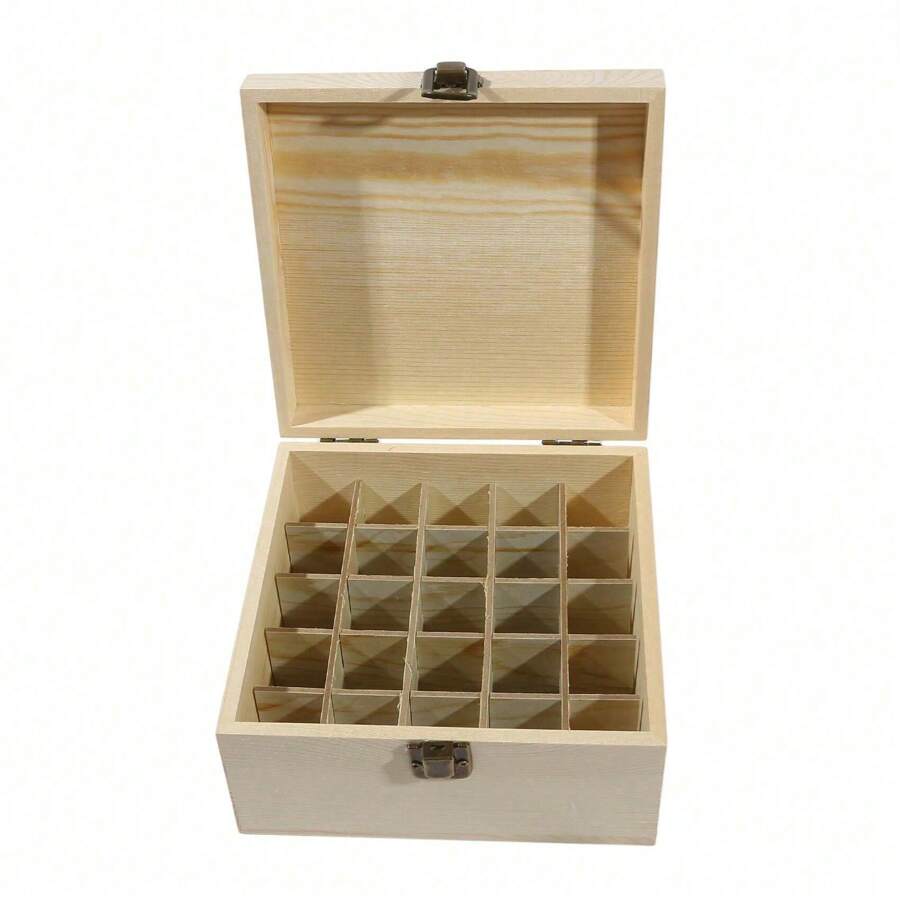 1pc Small Wooden Storage Boxes, Compartments Beads Jewellery, Tea