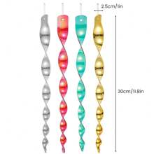 10PCS Spiral Shape Wind Spinner Reflective Deterrent Bird Deterrent Rods Hanging Wind Catcher Rotating Wind Chime Garden Decor - Multicolor - View 2