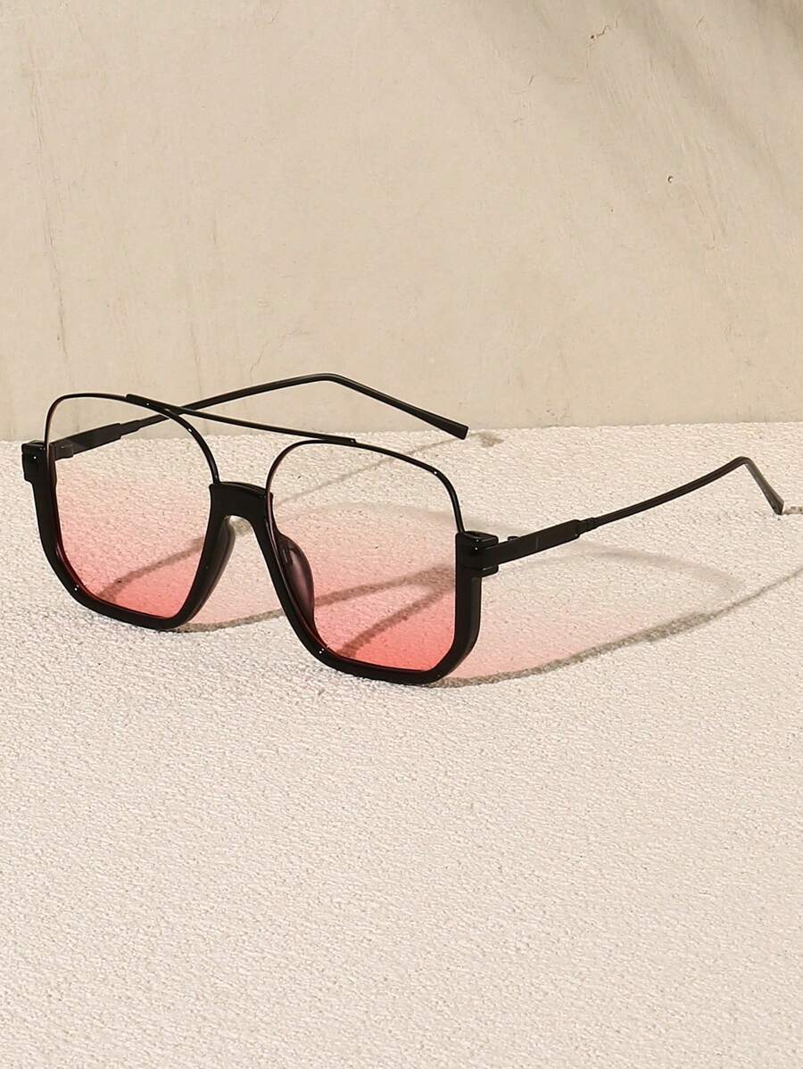 1 Pair Oversized Fashionable Women Retro Fashion Glasses Beach Accessories For Women Glasses Shades Basics Fall Winter Women Outfits Clothes Business Casual Gifts For Summer Beach Vacation,Outdoor,Travel