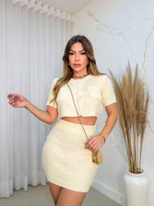 Women Two-Piece Outfits - Màu vàng - Xem 1