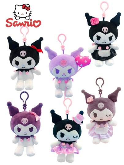 Sanrio 1Pc Genuine Sanrio Kuromi Hello Kitty Cinnamoroll My Melody Kerokero Model Keychain Anime Kawaii Cartoon Character Kitty Cat Keychains Bag Phone Pendant Gift Decorate Collection Accessories (Some Parts May Be Random)