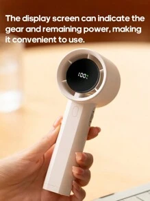 kinscoter 1PC Rechargeable 3000mAh Portable Handheld Turbo Fan Power Wind Speed LED Display 100 Wind Speeds Adjustable Mini Personal Fan - Multicolor - View 5