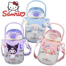 Sanrio Christmas Decoration 1Pc 820ml Large Capacity Water Bottle Portable Straw Water Cup Outdoor Sports Fitness Gift (Some Parts May Be Random),Cinnamoroll,Kuromi,Hello Kitty