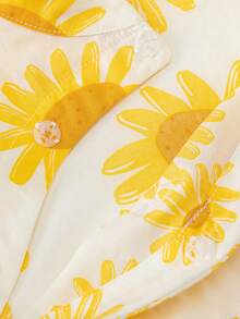 mini bala 女童甜美花朵连体衣 婴幼儿服装 - 黃色 - 查看 6