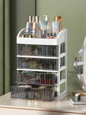 Cosmetic Storage Organizer, Easily Organize Your Cosmetics, Jewelry & Hair Accessories, Looks Elegant Sitting On Your Vanity, Bathroom Counter Or Dresser, Clear Design For Easy Visibility,For Holiday Beach, Bathroom Collection, Bedroom Collection, Large Capacity