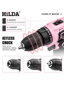One Piece, Rechargeable Lithium Electric Drill, Multifunctional Electric Tool, Impact Drill, Hand Electric Drill, Electric Screwdriver, Industrial Electric Drill, 12V One Electric And One Charging