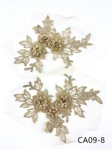 2pcs Colorful Organza 3D Floral Embroidered Applique Patches For DIY Clothing Shoes Hat Decoration Sewing Craft