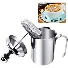 Bình Inox Bọt Sữa Bình Cầm Tay Tạo Bọt Sữa Chảo Espresso Cappuccino Cà Phê Bọt Chảo Có Tay Cầm 400/800Ml - Bạc - Xem 9