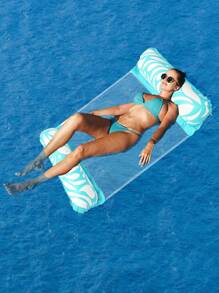 1Pack Inflatable Swimming Pool Adult Floating Bed Multifunctional Water Hammock Sofa For Water Activities, Beach Essentials, Beach Accessories - Light Blue - View 5