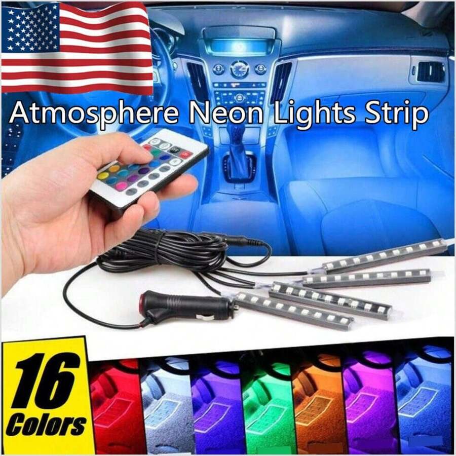 4*9 RGB LED Strip Under Car Tube Underglow Underbody System Neon Light Kit - Multicolor - View 1