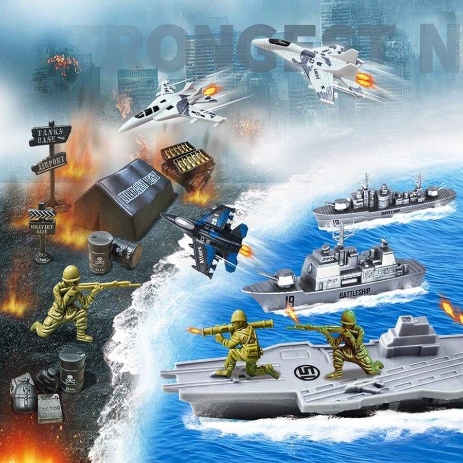 Aircraft Carrier Battle Formation Jet Fighter Model Set, Soldier