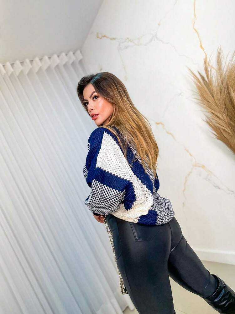 Women Cardigans - Navy Blue - View 4