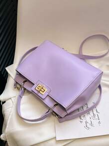 全季通勤包，時尚女士手提包精美肩帶/斜背包，高品質&多功能手提袋 - 紫色 - 查看 9