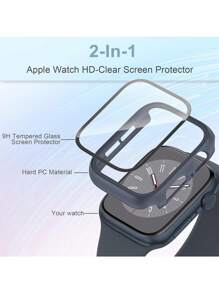 6 PIEZAS Compatible con la carcasa y la pantalla del Set de 6 colores de combinación para hombres y mujeres Anticaída, Scratch-Resistant, PC resistente al agua y al polvo Protector de pantalla de vidrio templado integrado Protector del reloj Compatibles con Applewatch 40/44/42 (S10) MMMM Funda protectora deportiva de moda compatible con el AppleWatch Series 10/Ultra/9/8/7/6/SE/5/4 Estuche de repuesto conveniente para todo el daño de la protección del Watch