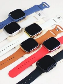 6 PIEZAS Compatible con la carcasa y la pantalla del Set de 6 colores de combinación para hombres y mujeres Anticaída, Scratch-Resistant, PC resistente al agua y al polvo Protector de pantalla de vidrio templado integrado Protector del reloj Compatibles con Applewatch 40/44/42 (S10) MMMM Funda protectora deportiva de moda compatible con el AppleWatch Series 10/Ultra/9/8/7/6/SE/5/4 Estuche de repuesto conveniente para todo el daño de la protección del Watch