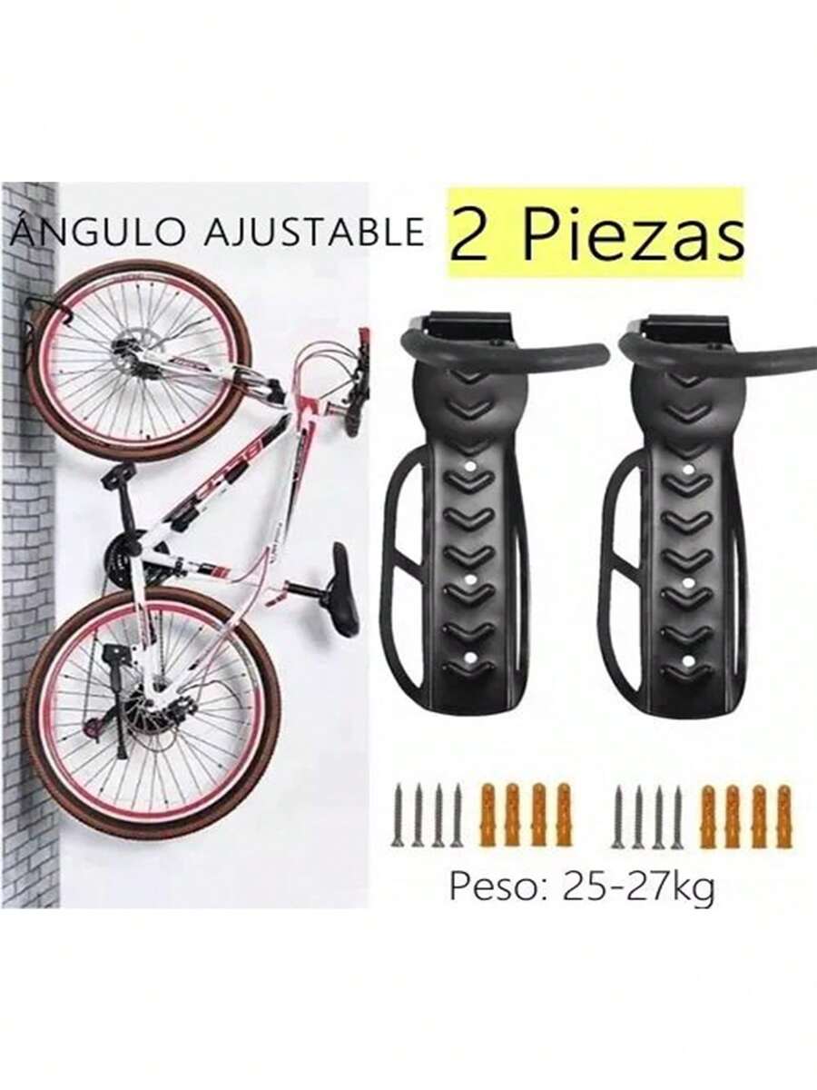 2 Pcs Hook Bracket Kit For Hanging Bikes On The Wall - 黑色 - 查看 1