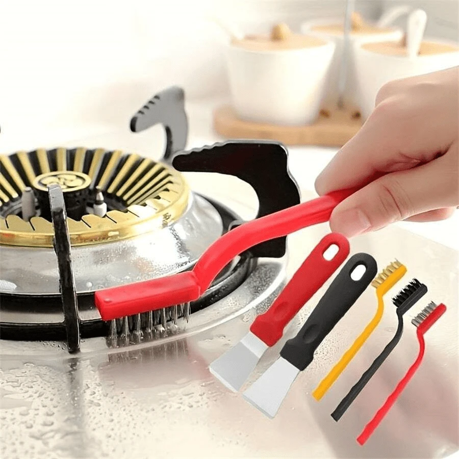 5入組家用廚房污漬清潔刷套裝 - 適用於爐具，抽油煙機和鍋鏟清潔！ - 彩色 - 查看 1