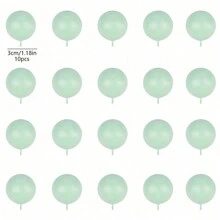 10PCS Balls Cake Topper Boho Grass Cake Topper White Gold  Balls Happy Birthday Cake Decorations For Wedding Party - Green - View 13