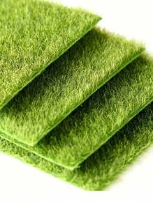 3pcs/5pcs Green Artificial Turf, Miniature Artificial Fairy Garden Grass (6""X6"") - DIY Dollhouse Ornament, Model Design Accessory - Birthday Party And Holiday Decoration For Hawaiian Party, Wedding, Picnics - Outdoor Indoor Balcony Green Carpet Mat Micro Landscaping - Green - View 7