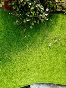 3pcs/5pcs Green Artificial Turf, Miniature Artificial Fairy Garden Grass (6""X6"") - DIY Dollhouse Ornament, Model Design Accessory - Birthday Party And Holiday Decoration For Hawaiian Party, Wedding, Picnics - Outdoor Indoor Balcony Green Carpet Mat Micro Landscaping - Green - View 6